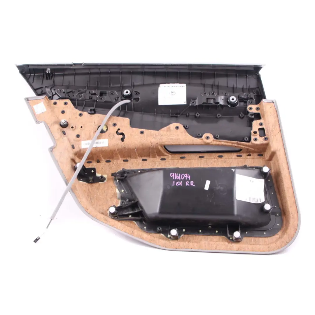 Door Card Rear Right O/S Trim Panel Cover Grey Leather Dakota to BMW F01 F02 with Part number 9161074 BMW F01 F02 Door Card Rear Right O/S Trim Panel Cover Grey Leather Dakota - SKU 9161074 - Part number 9161074