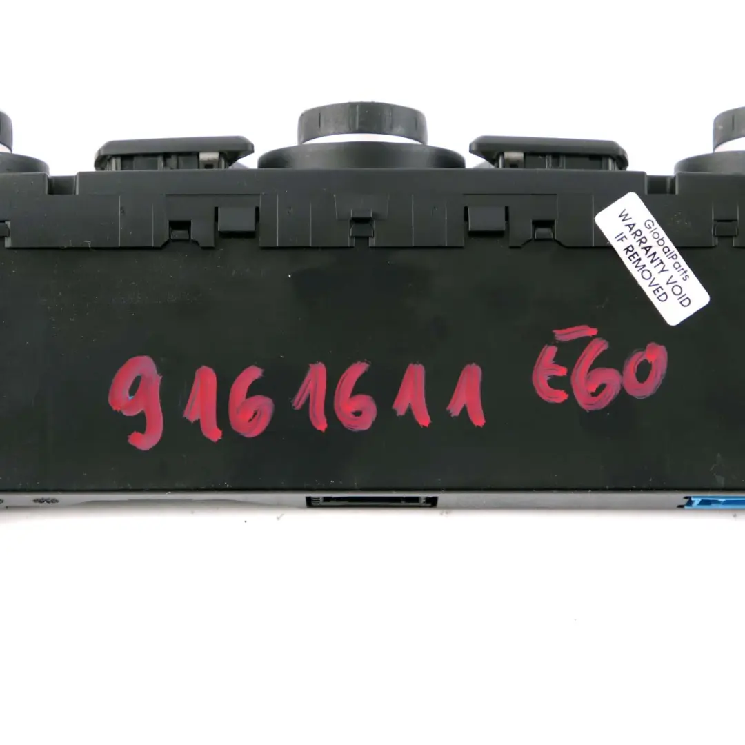 Control Unit Panel Automatic High Air Conditioning A/C to BMW 5 Series E60 E61 LCI with Part number 9161611 BMW 5 Series E60 E61 LCI Control Unit Panel Automatic High Air Conditioning A/C - SKU 9161611 - Part number 9161611