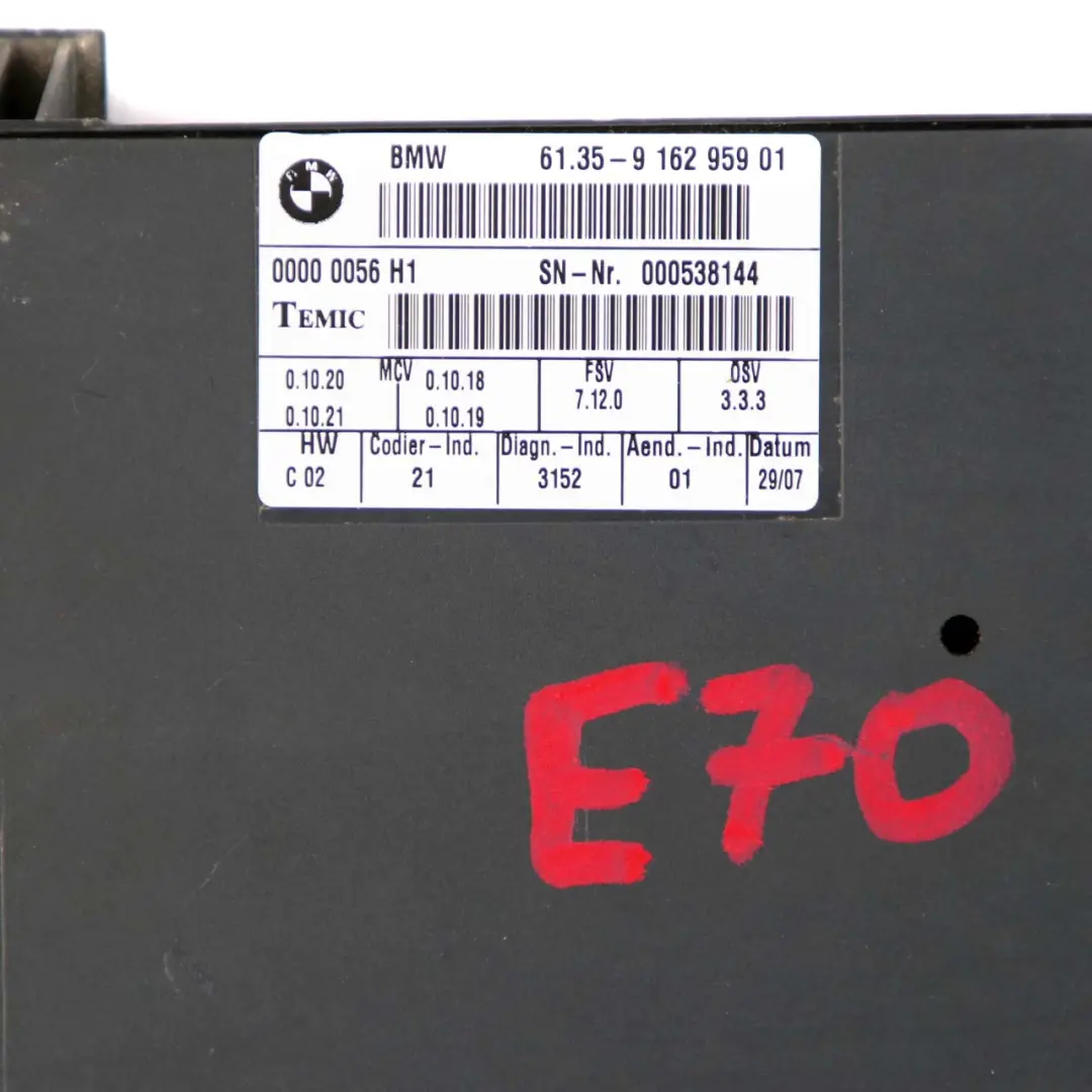 Control Unit BMW X5 E70 E87 E90 E91 E92 Module Memory ECU to Seat with Part number 9162959 Seat Control Unit BMW X5 E70 E87 E90 E91 E92 Module Memory ECU - SKU 9162959 - Part number 9162959