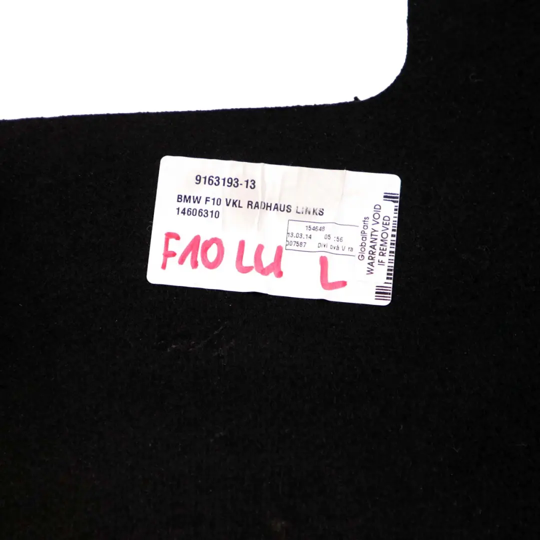 Side Panel Cover Boot Trunk Luggage Trim Left N/S to BMW 5 Series F10 with Part number 9163193 BMW 5 Series F10 Side Panel Cover Boot Trunk Luggage Trim Left N/S - SKU 9163193 - Part number 9163193