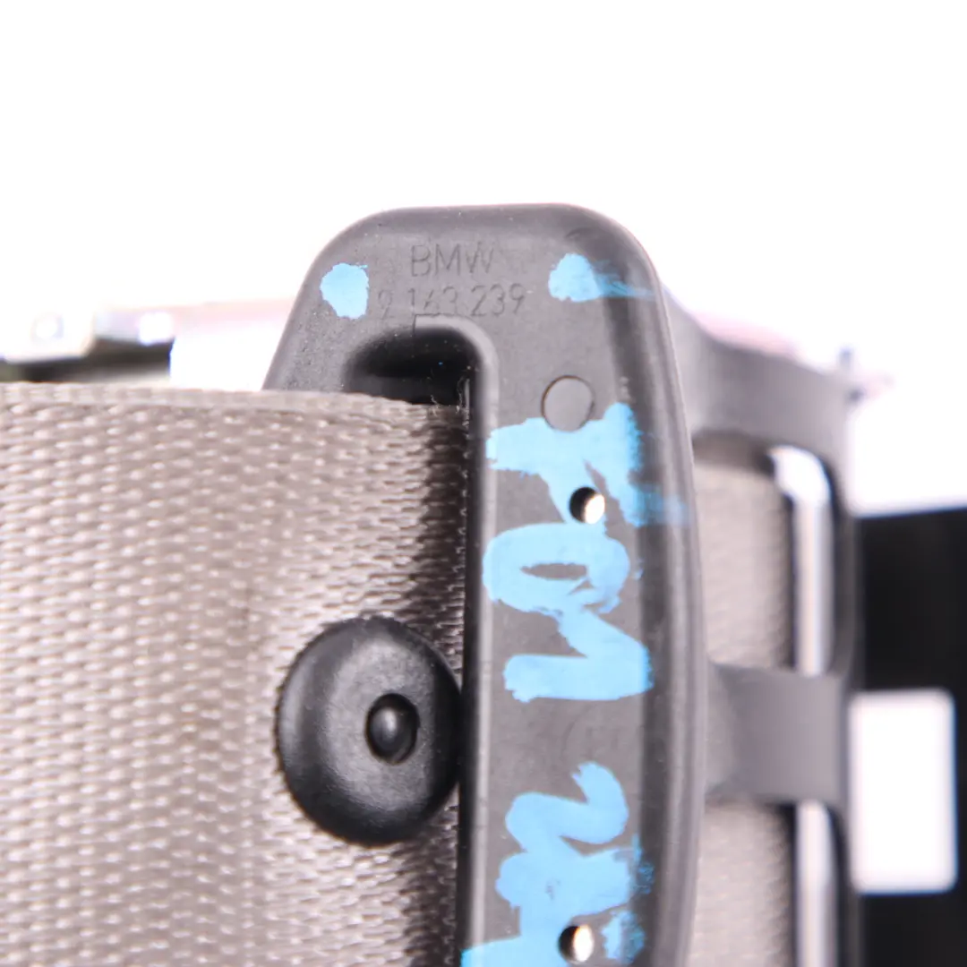 BMW F01 F10 Seat Belt Upper Rear Left Right N/O/S Seatbelt Everest Grey - SKU 9163239 - Part number 9163239
