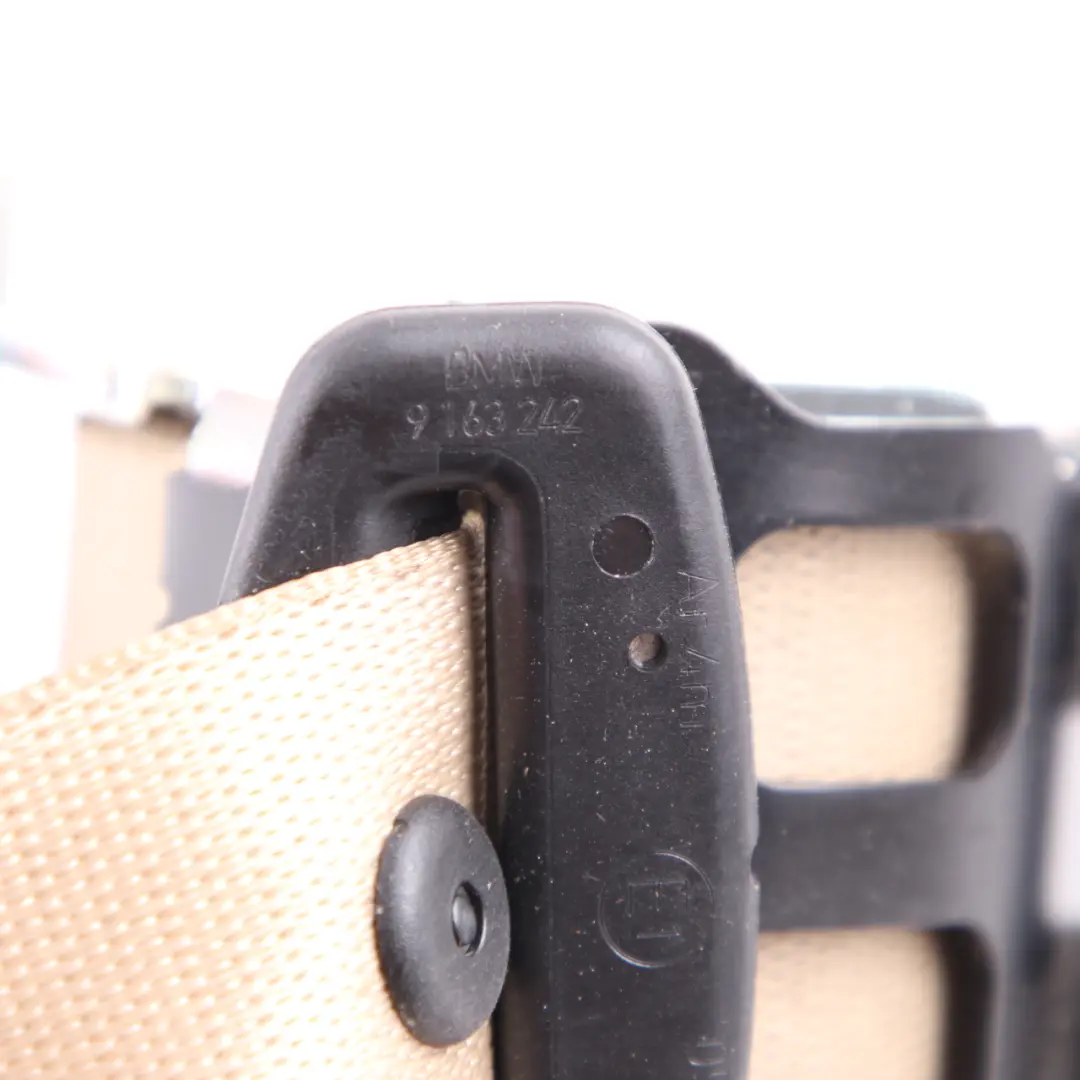 Belt Centre Middle Upper Safety Belt Venetobeige to BMW F10 Rear Seat with Part number 9163242 BMW F10 Rear Seat Belt Centre Middle Upper Safety Belt Venetobeige - SKU 9163242 - Part number 9163242