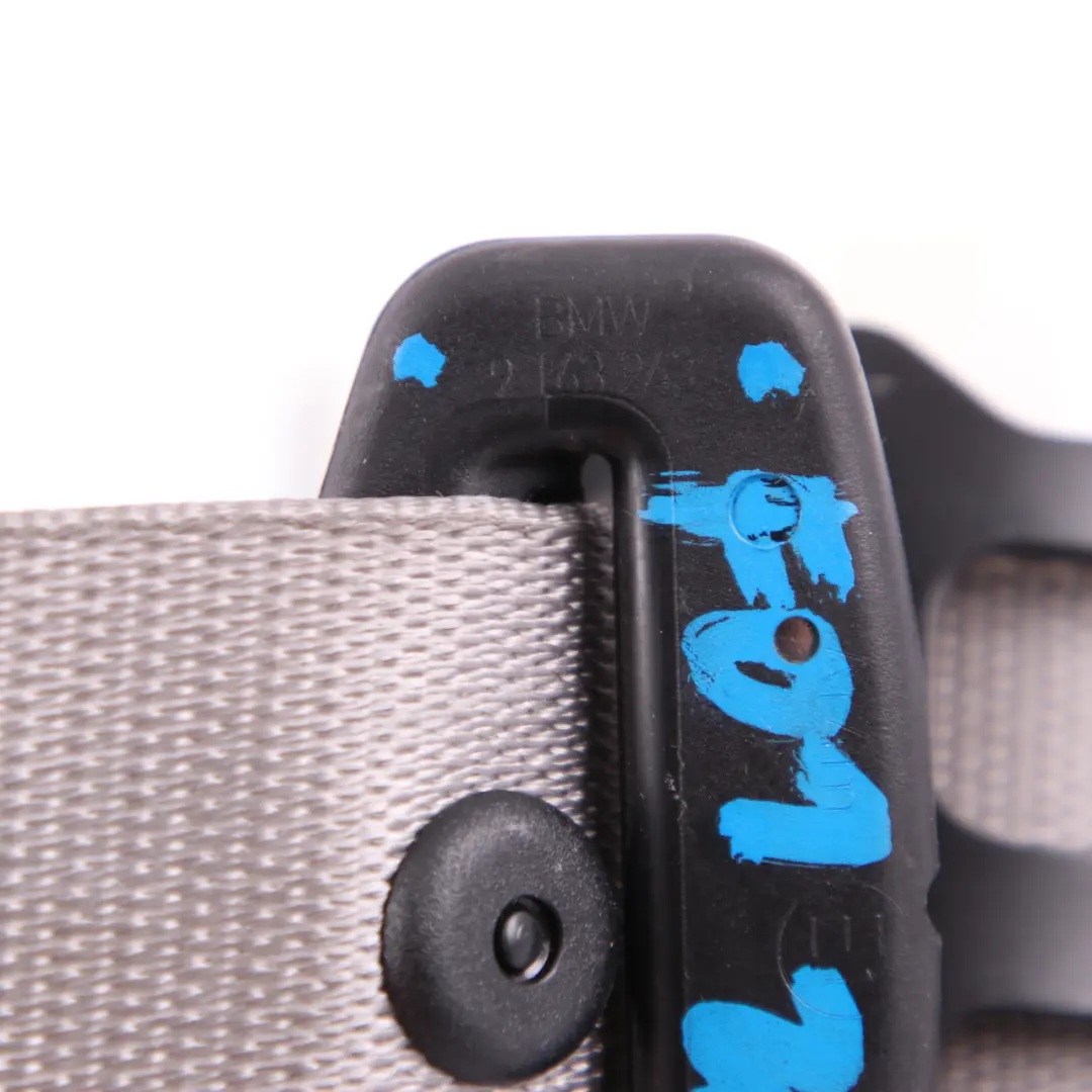 Belt BMW F01 F02 F10 Saloon Upper Rear Centre Middle Everest-Grau to Seat with Part number 9163243 Seat Belt BMW F01 F02 F10 Saloon Upper Rear Centre Middle Everest-Grau - SKU 9163243 - Part number 9163243