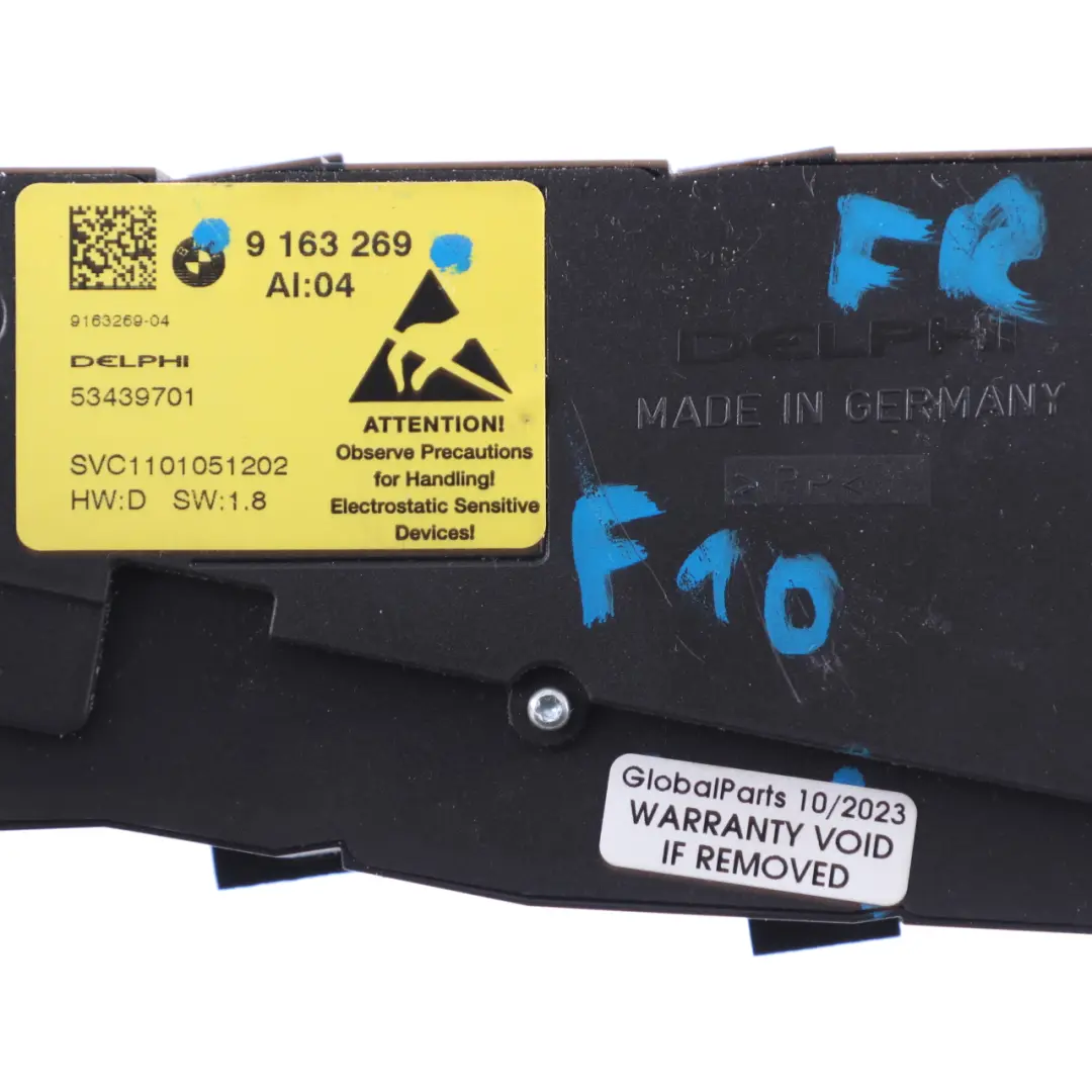 Interrupteur de réglage siège avant droite Memory Panel Unit pour BMW F10 F11 à propos du numéro de pièce 9163269 BMW F10 F11 Interrupteur de réglage siège avant droite Memory Panel Unit - SKU 9163269 - Numéro de pièce 9163269