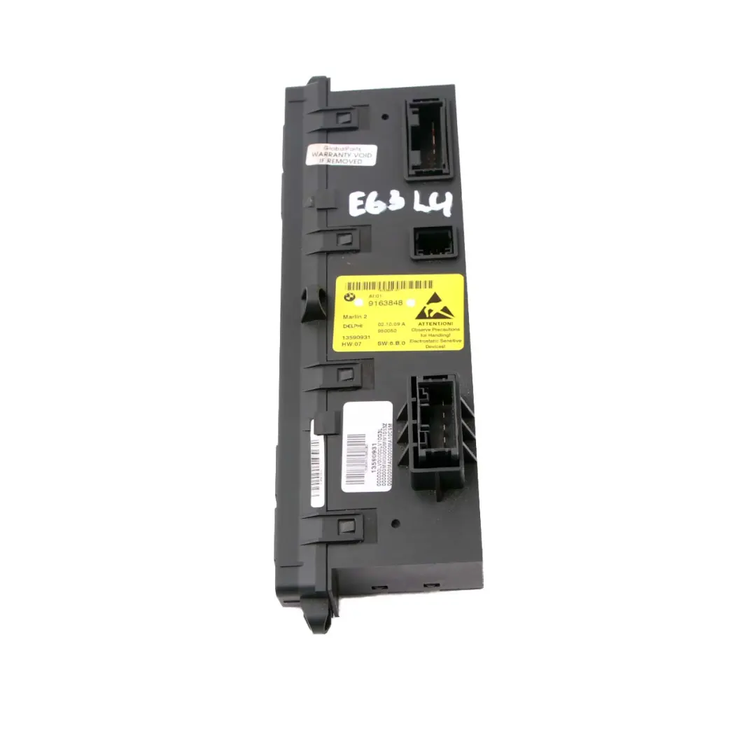  Interruptor Consola Central BMW E63 LCI Panel de PDC DTC Asiento Heather - SKU 9163848 - Número de pieza 9163848