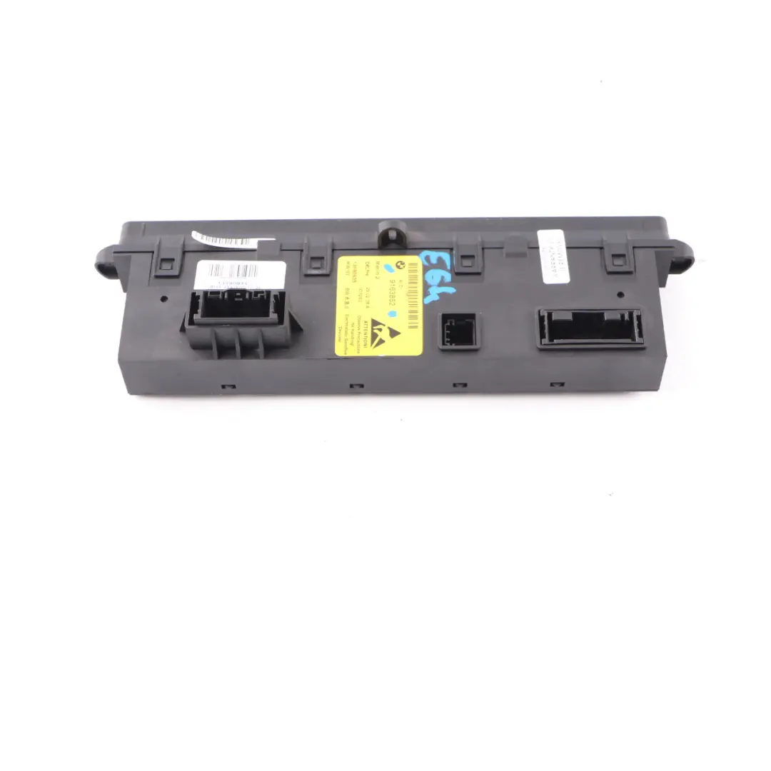 Switch Panel Heated Seats DTC Roof Switch PDC Control Unit to BMW E64 with Part number 9163852 BMW E64 Switch Panel Heated Seats DTC Roof Switch PDC Control Unit - SKU 9163852 - Part number 9163852