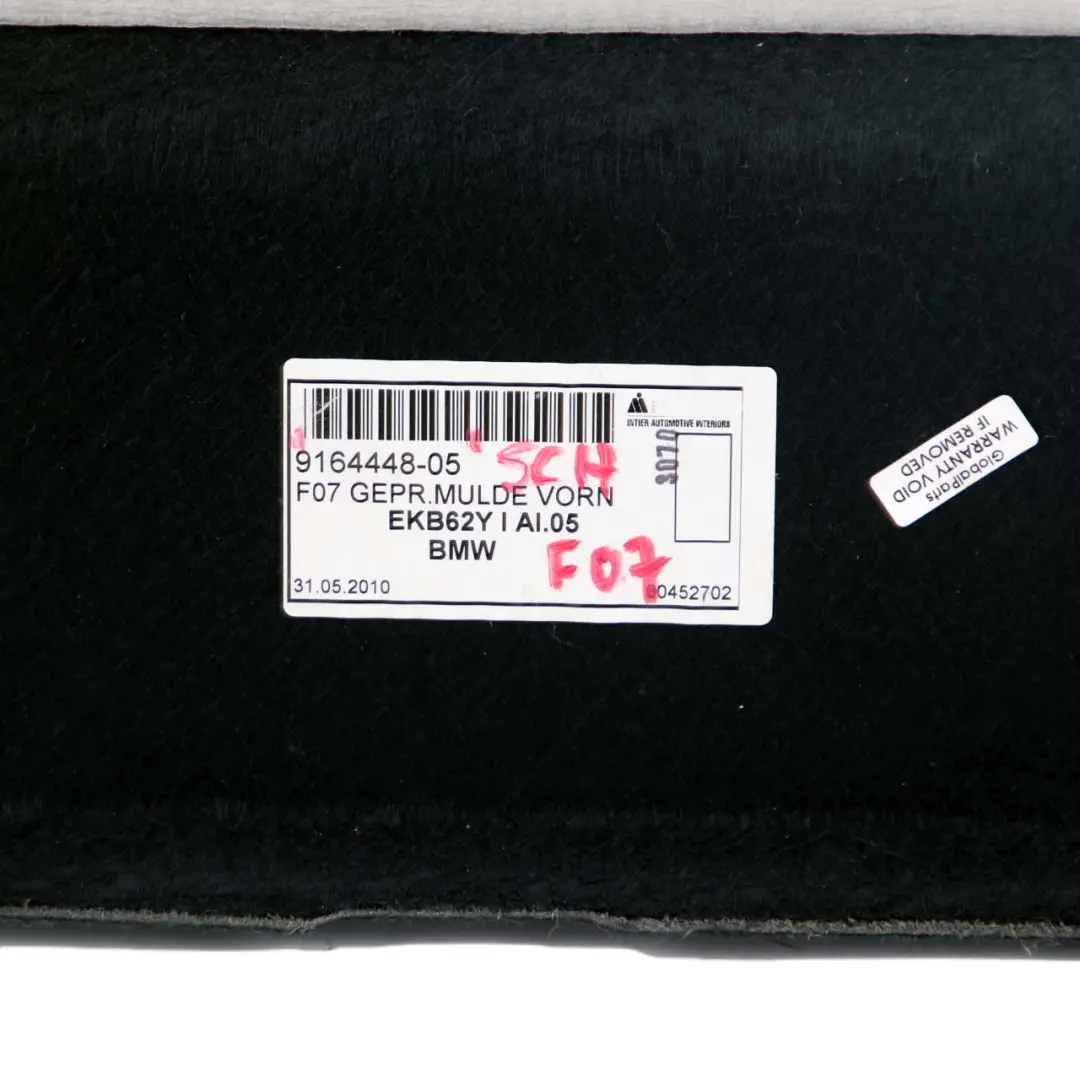 Coffre voiture bagages Recouvrement Panneau garniture Black pour BMW F07 GT à propos du numéro de pièce 9164448 BMW F07 GT Coffre voiture bagages Recouvrement Panneau garniture Black - SKU 9164448 - Numéro de pièce 9164448