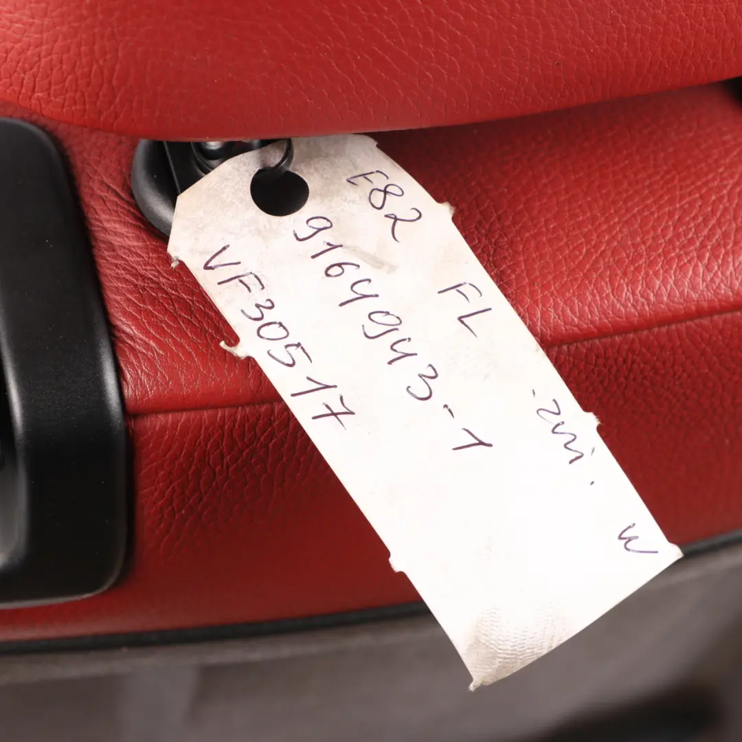 Front Seat M Sport Left N/S Interior Leather Boston Korall Red to BMW E82 with Part number 9164943 BMW E82 Front Seat M Sport Left N/S Interior Leather Boston Korall Red - SKU 9164943-1 - Part number 9164943