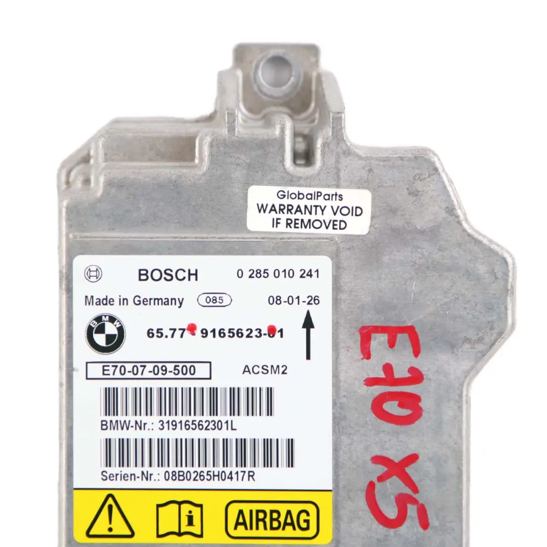 BMW X5 X6 Serie E70 E71 Airbag Steuergerät Modul - SKU 9165623 - Teilenummer 9165623