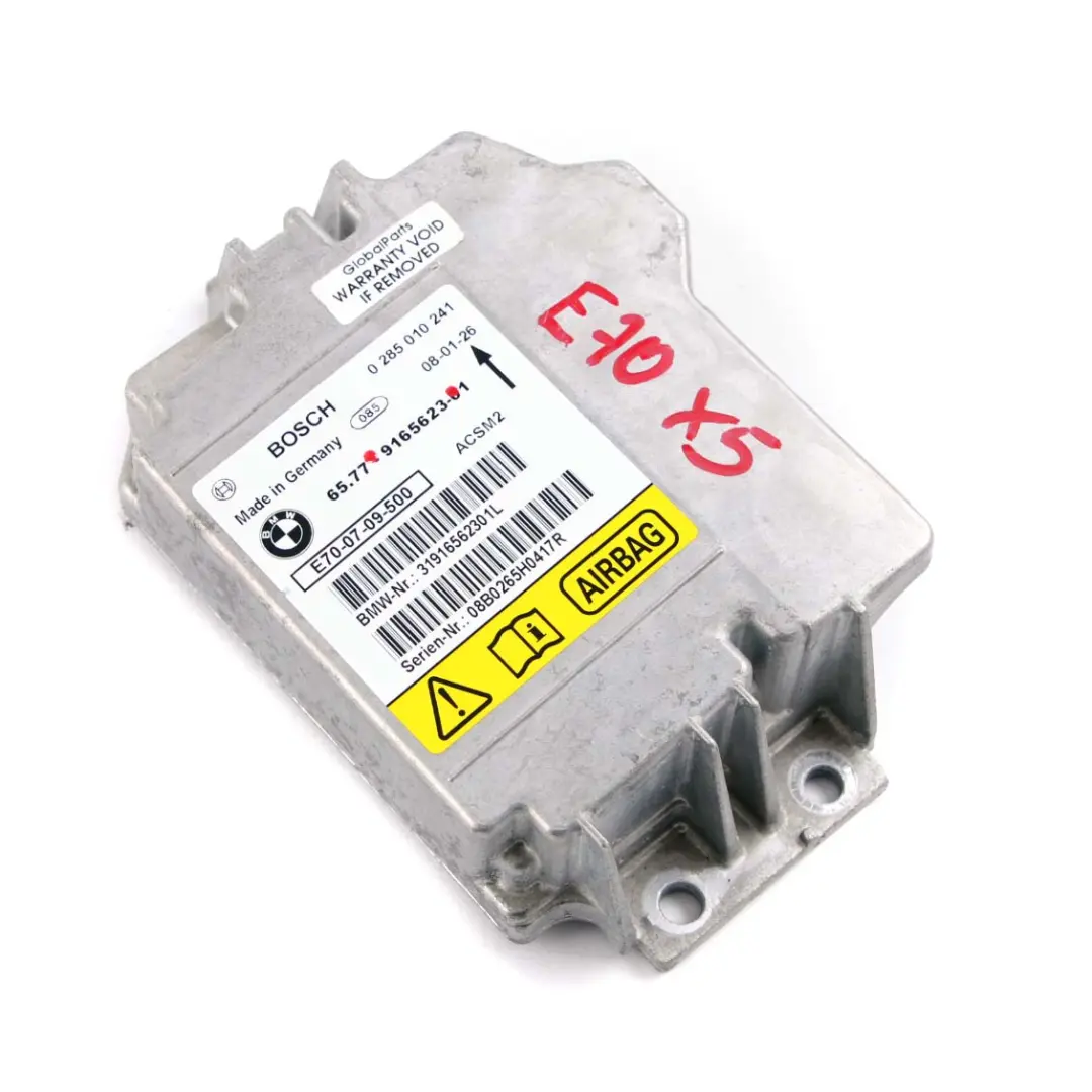 Module de l'unité ECU de contrôle de l'airbag pour BMW X5 X6 Series E70 E71 à propos du numéro de pièce 9165623 BMW X5 X6 Series E70 E71 Module de l'unité ECU de contrôle de l'airbag - SKU 9165623 - Numéro de pièce 9165623