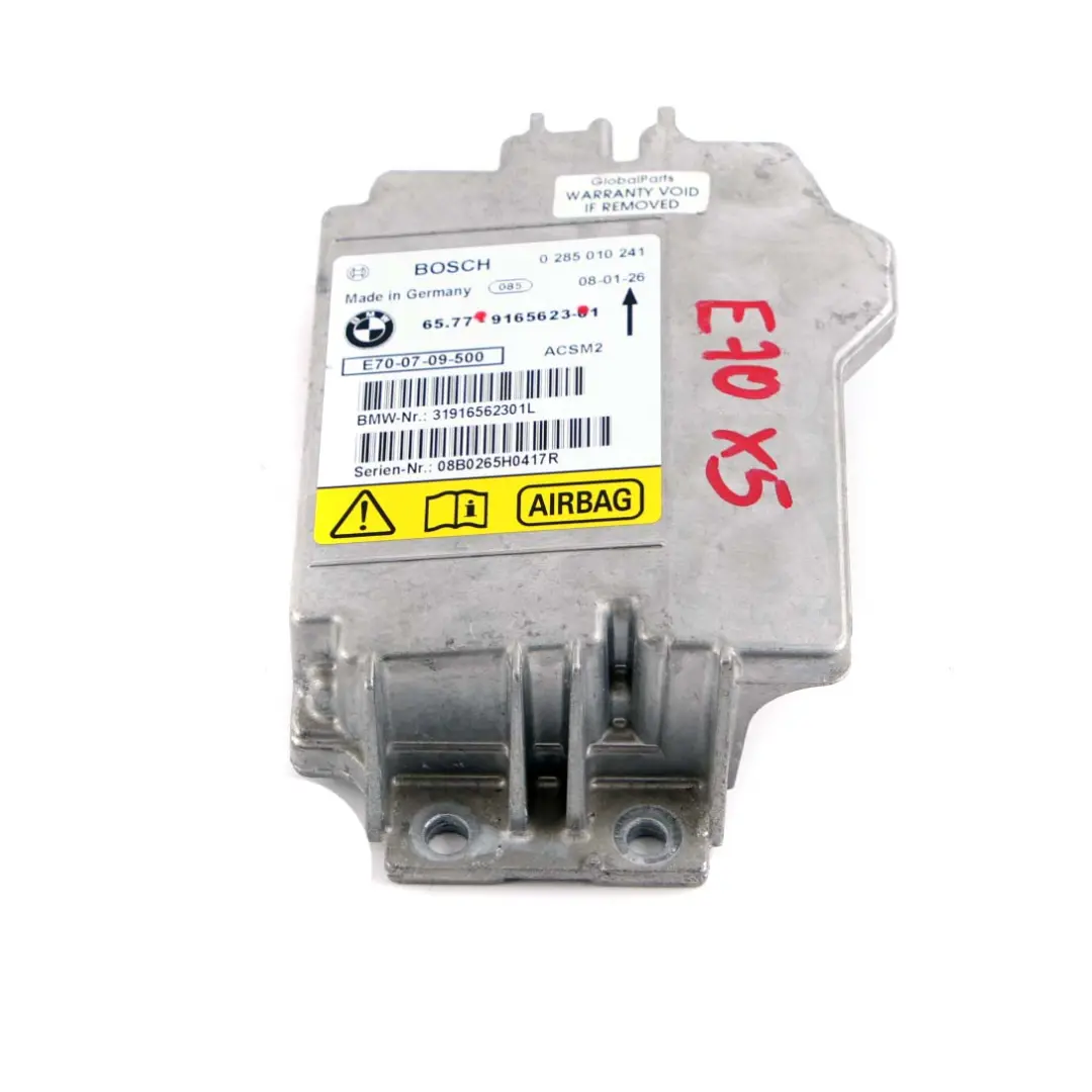 BMW X5 X6 Series E70 E71 Airbag Control ECU Unit Module - SKU 9165623 - Part number 9165623