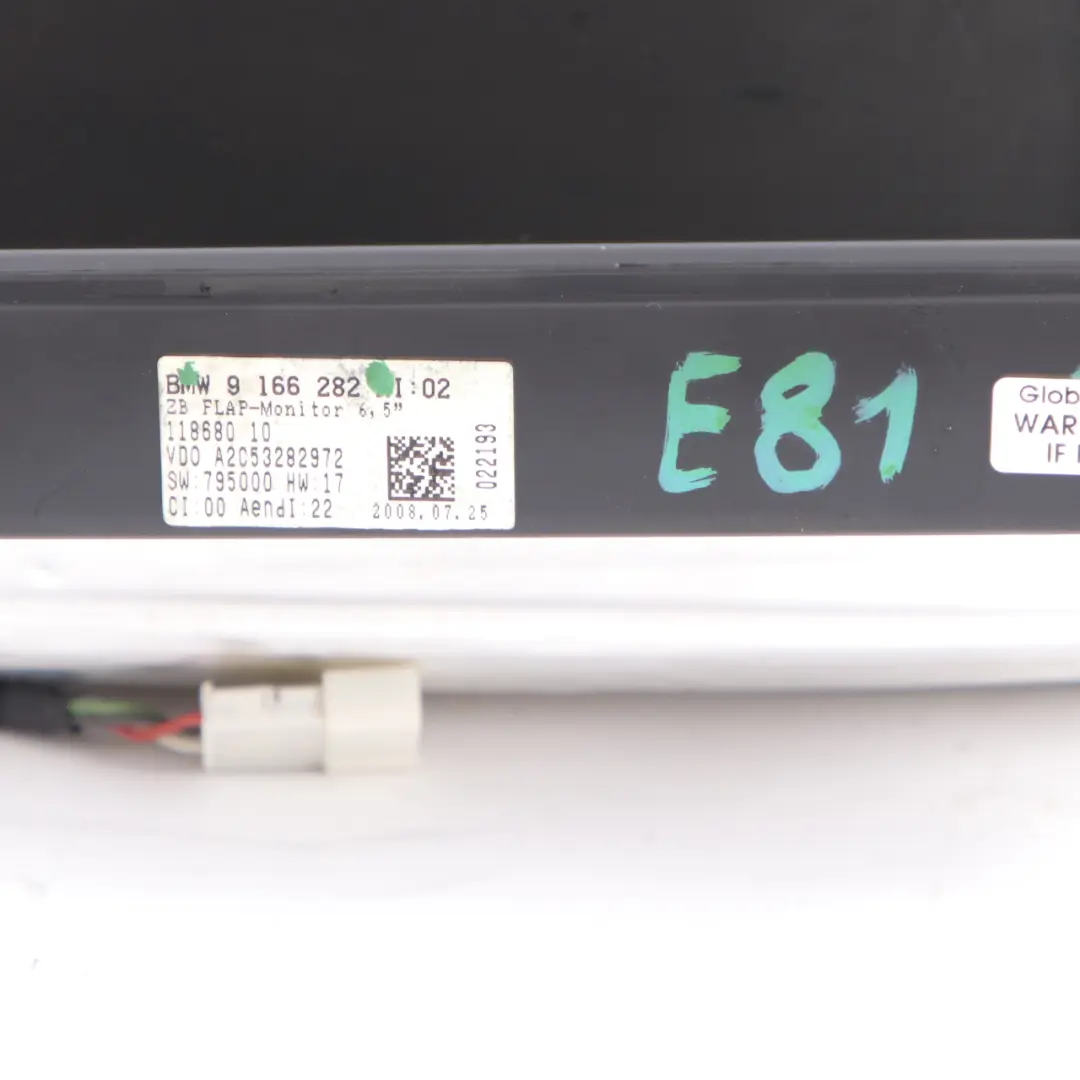 Bordmonitor Navigation Navi Monitor Schwarz für BMW 1 er E81 E87 mit Teilenummer 9145433 BMW 1 er E81 E87 Bordmonitor Navigation Navi Monitor Schwarz - SKU 9166282 - Teilenummer 9145433