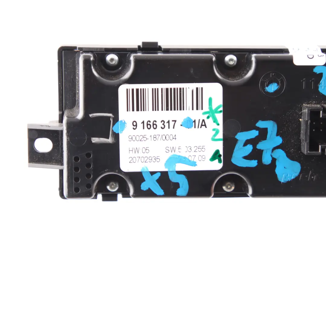  Control Panel BMW X5 E70 X6 E71 Rear Climate Temperature A/C Unit Module - SKU 9166317 - Part number 9166317