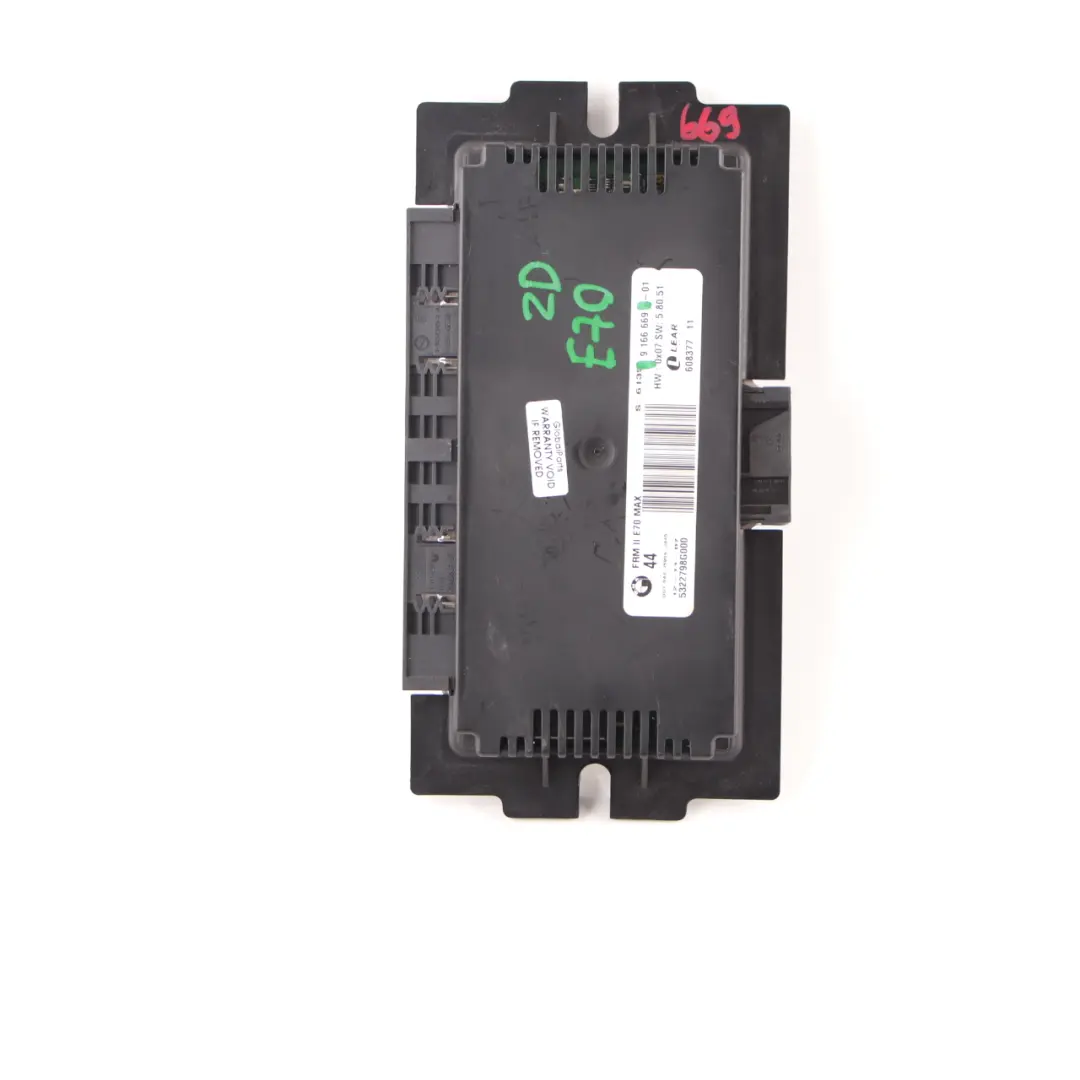Footwell Light Module Control Unit ECU FRM II MAX Lear to BMW X5 E70 with Part number 9166669 BMW X5 E70 Footwell Light Module Control Unit ECU FRM II MAX Lear - SKU 9166669 - Part number 9166669