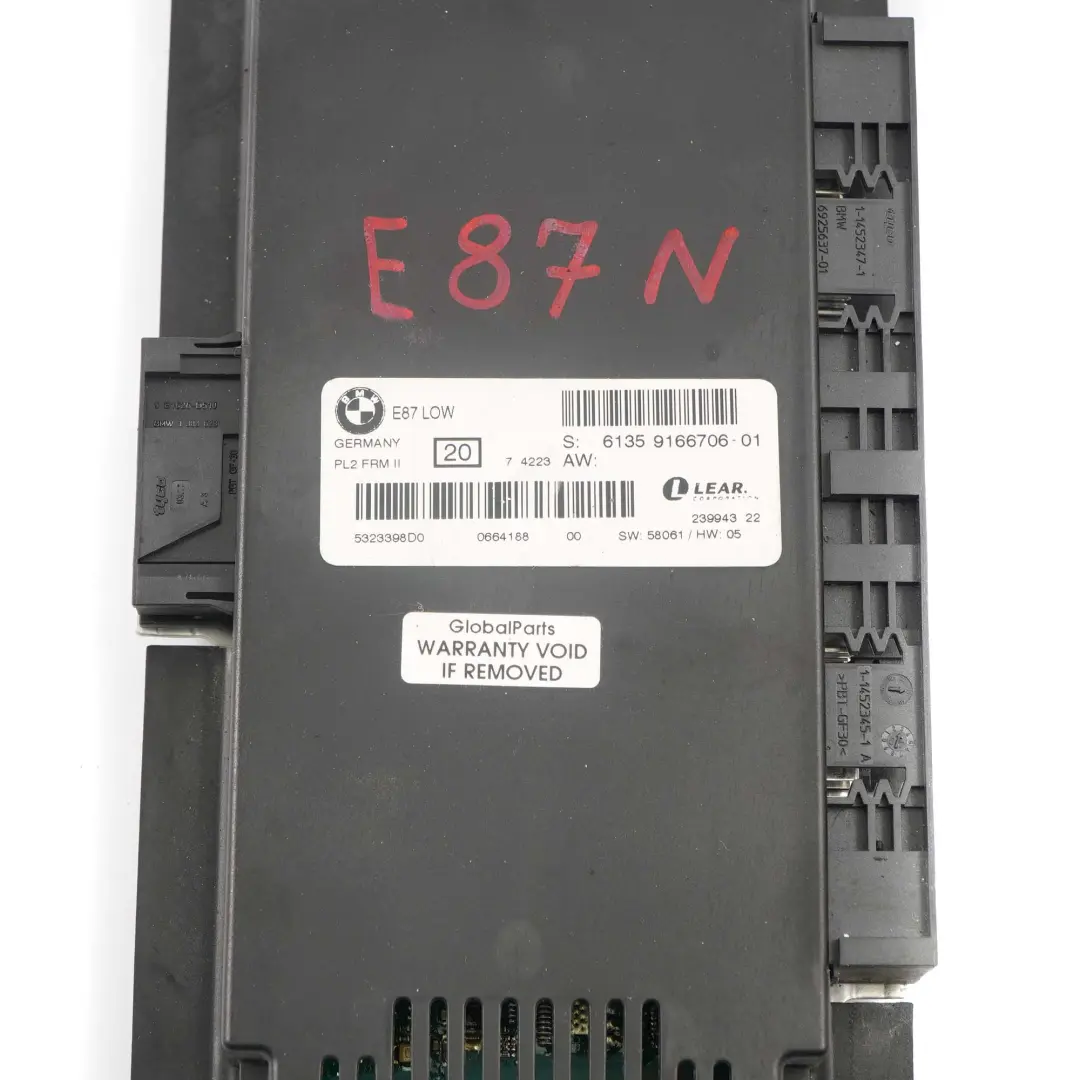 BMW 1 E87N LCI Module Lcm de Plancher Appareil Commande PL2 Frm II - SKU 9166706 - Numéro de pièce 9166706