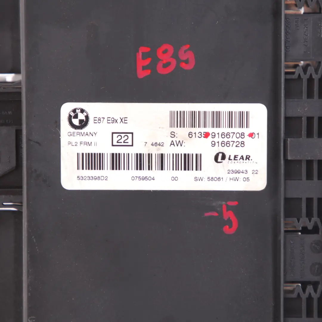 BMW Z4 E89 Cabrio Xenon Footwell Light Control Module LCM PL2 FRM II - SKU 9166708-5 - Part number 9166708