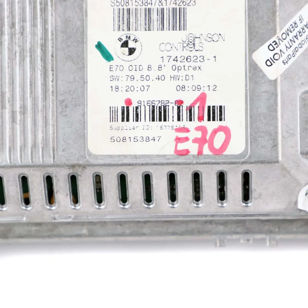BMW X5 X6 E70 E71 Wyświetlacz Ekran Nawigacji 8,8" - SKU 9166782-1 - Numer Części 9166782