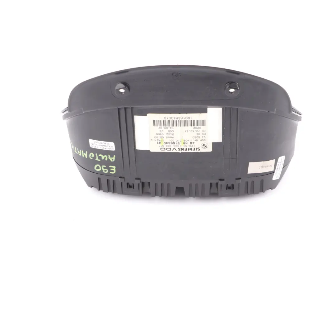 Instrument Cluster Speedo Clocks Petrol Automatic to BMW 3 Series E90 E91 with Part number 9166840 BMW 3 Series E90 E91 Instrument Cluster Speedo Clocks Petrol Automatic - SKU 9166840 - Part number 9166840