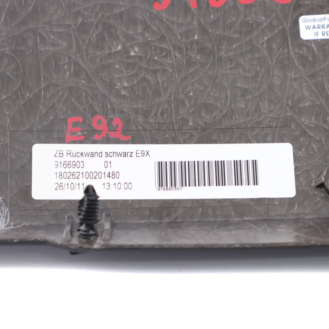 BMW E81 E82 E87 E90 E91 E92 Osłona Oparcie Fotela Panel Czarny 9166903 - SKU 9166908-3 - Numer Części 9166908