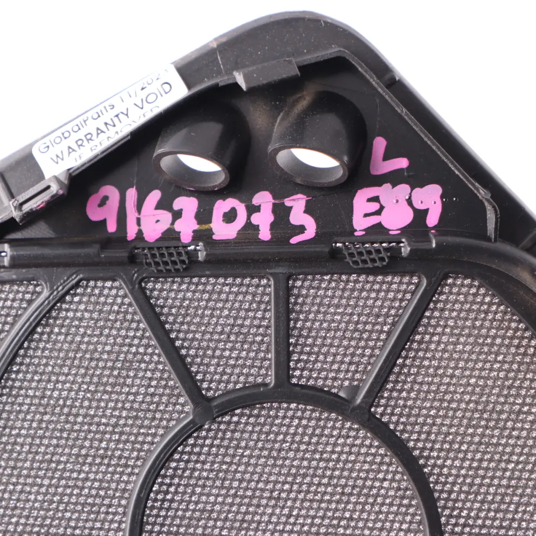 Altavoz Cubierta Trasera Izquierda Cuarto Panel Altavoz Trim para BMW Z4 E89 con número de pieza 9167073 BMW Z4 E89 Altavoz Cubierta Trasera Izquierda Cuarto Panel Altavoz Trim - SKU 9167073 - Número de pieza 9167073