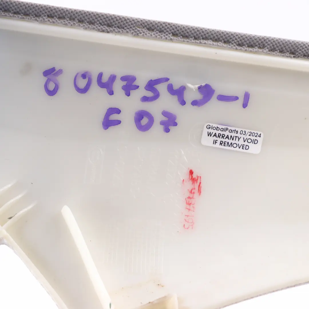 Column A Pillar Trim Left N/S Panel Everest Grey 9137195 to BMW F07 GT Cover with Part number 9167337 BMW F07 GT Cover Column A Pillar Trim Left N/S Panel Everest Grey 9137195 - SKU 9167337 - Part number 9167337