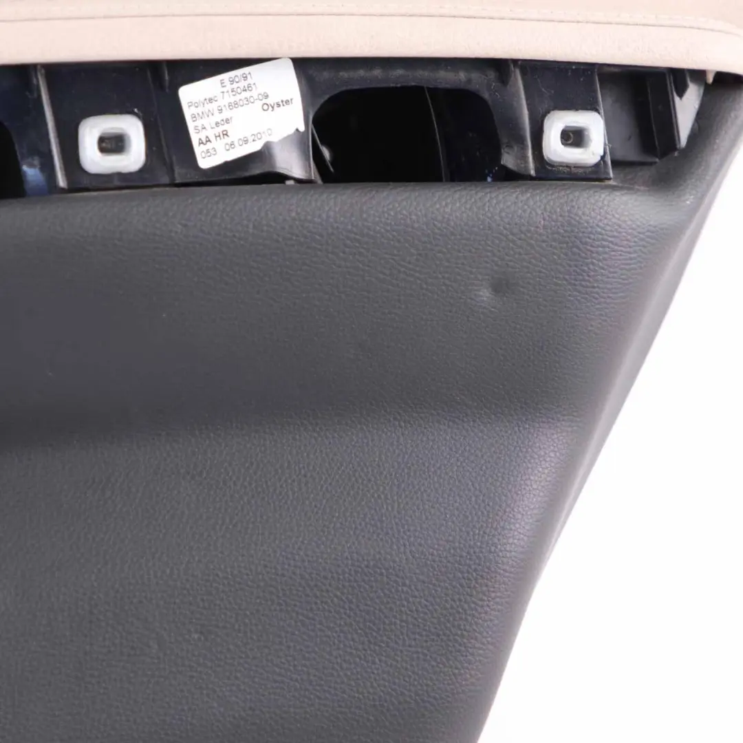 BMW E90 LCI Pannello Porta Posteriore Destra Pelle Dakota Oyster - SKU 9167912 - Numero di parte 9167912