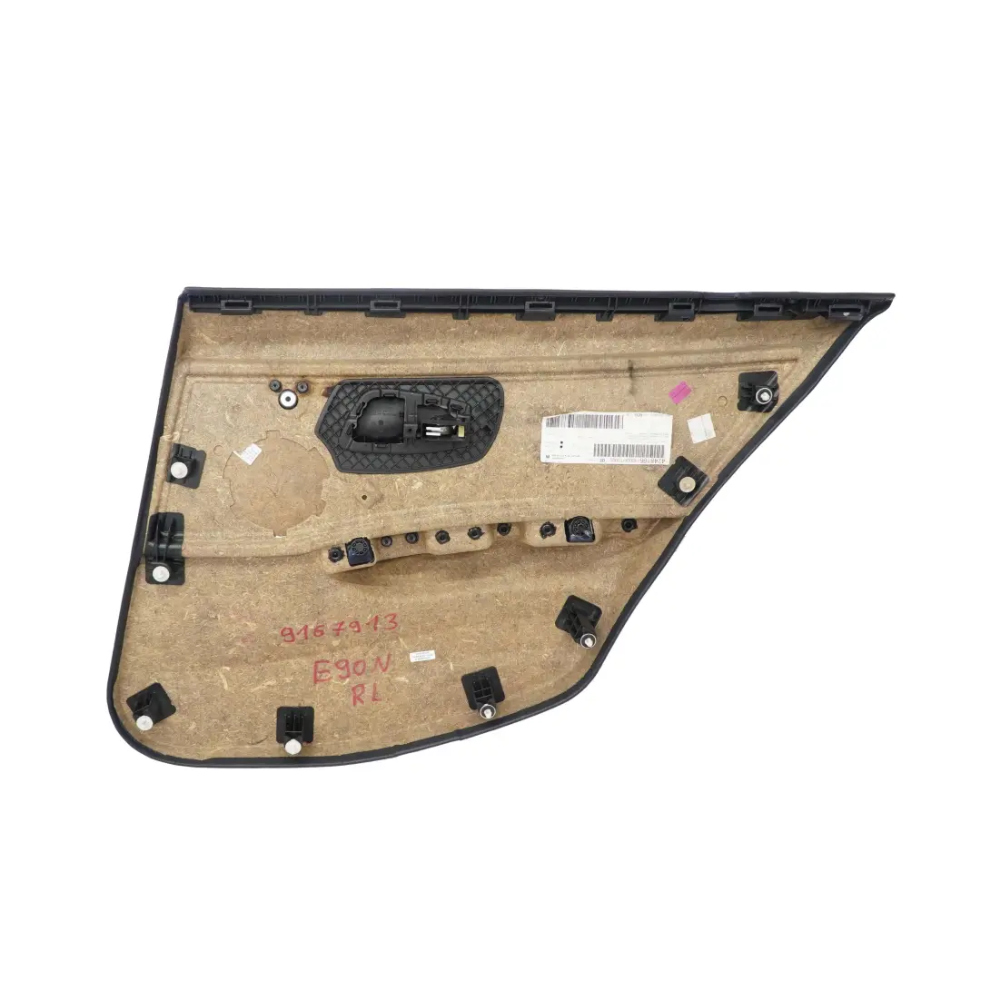 Left Door Card Panel N/S Leather Dakota Saddle Brown to BMW 3 Series E90 LCI Rear with Part number 9167913 BMW 3 Series E90 LCI Rear Left Door Card Panel N/S Leather Dakota Saddle Brown - SKU 9167913 - Part number 9167913