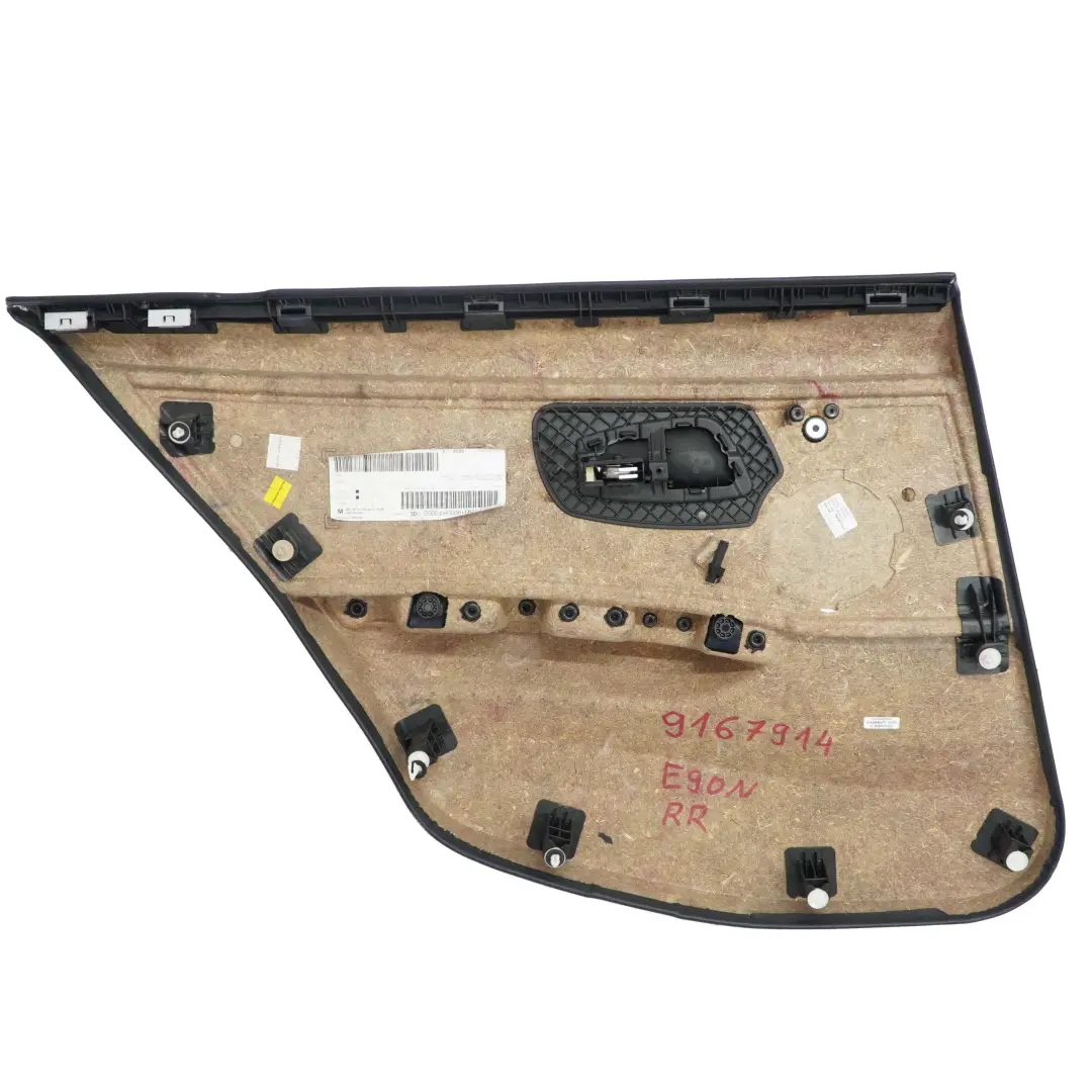 BMW E90 LCI Pannello Porta Posteriore Destro In Pelle Dakota Saddle Brown - SKU 9167914 - Numero di parte 9167914