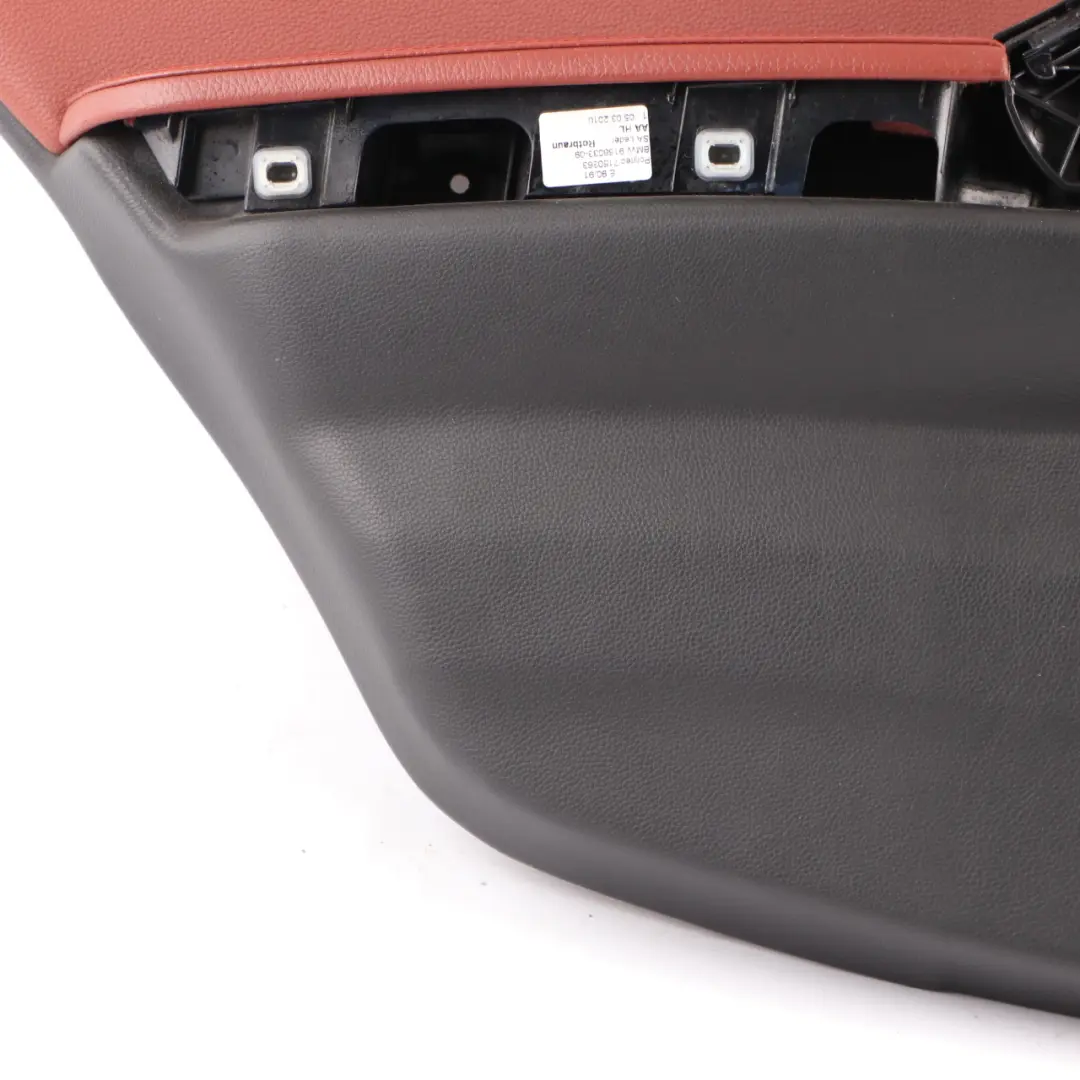 BMW E90 LCI Scheda Porta Pannello Posteriore Sinistro Pelle Dakota Rosso Marrone - SKU 9167915 - Numero di parte 9167915