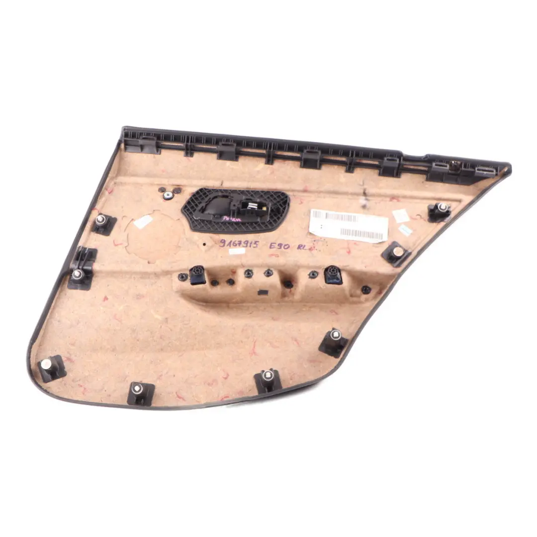 Tarjeta de Puerta Trasera Panel Izquierdo Cuero Dakota Rojo Marrón para BMW E90 LCI con número de pieza 9167915 BMW E90 LCI Tarjeta de Puerta Trasera Panel Izquierdo Cuero Dakota Rojo Marrón - SKU 9167915 - Número de pieza 9167915