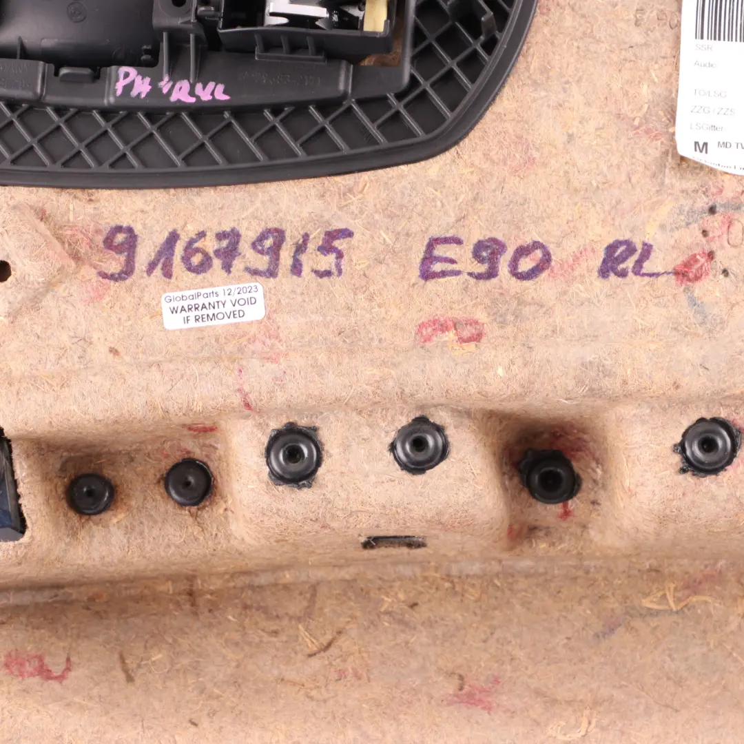 BMW E90 LCI Tür Karte Hinten Links Panel Leder Dakota Rot Braun - SKU 9167915 - Teilenummer 9167915