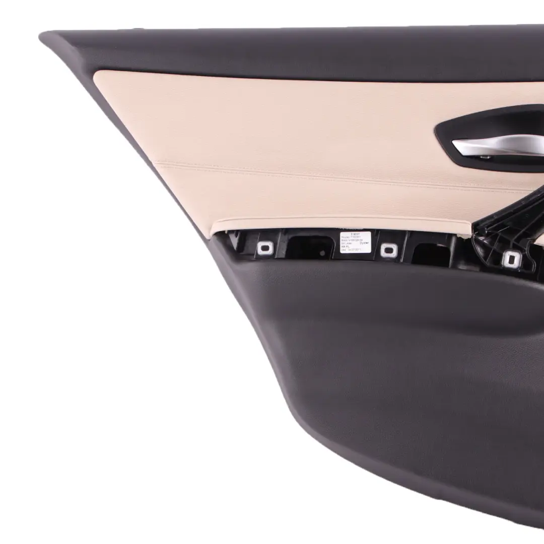 BMW E91 LCI Touring Rear Left N/S Door Card Leather Oyster Trim Panel - SKU 9167931 - Part number 9167931