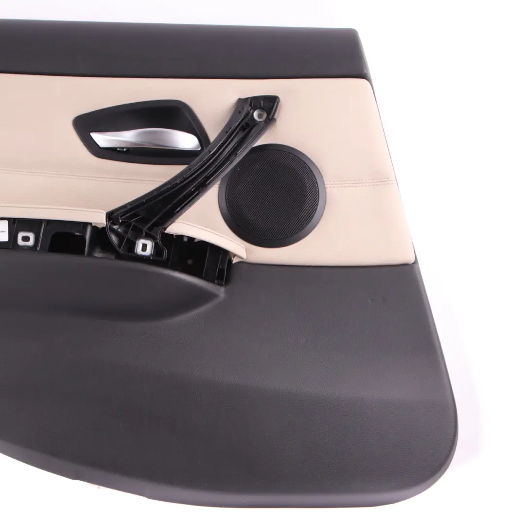 Left N/S Door Card Leather Oyster Trim Panel to BMW E91 LCI Touring Rear with Part number 9167931 BMW E91 LCI Touring Rear Left N/S Door Card Leather Oyster Trim Panel - SKU 9167931 - Part number 9167931