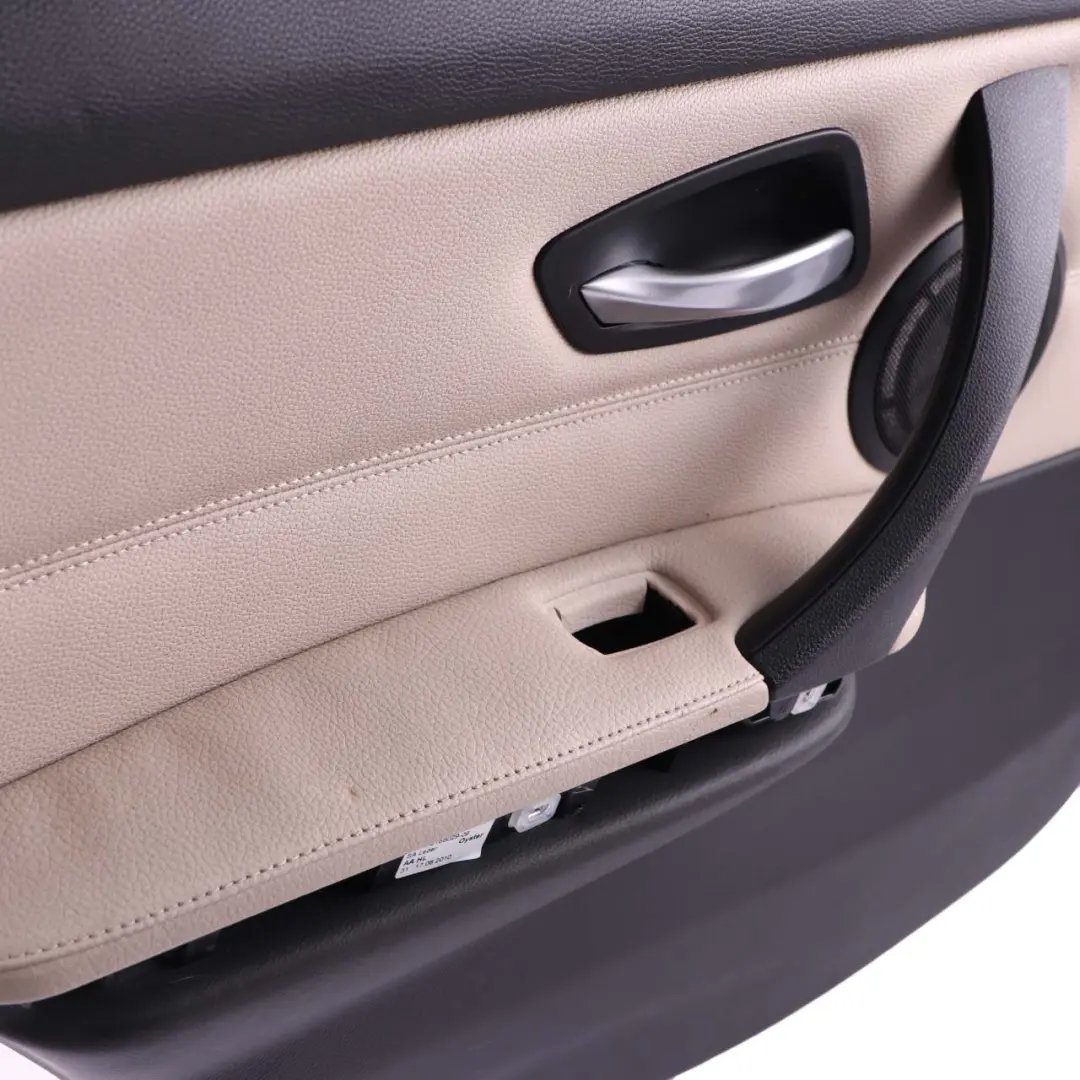 Left Door Card Panel N/S Leather Dakota Oyster to BMW 3 E90 E91 LCI Rear with Part number 9167951 BMW 3 E90 E91 LCI Rear Left Door Card Panel N/S Leather Dakota Oyster - SKU 9167951 - Part number 9167951