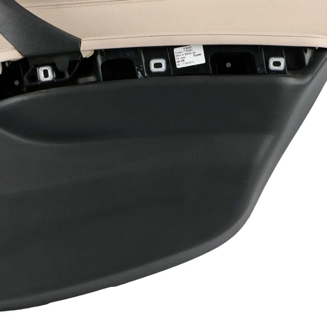 Right Door Card Panel O/S Leather Dakota Oyster to BMW 3 E90 E91 LCI Rear with Part number 9167952 BMW 3 E90 E91 LCI Rear Right Door Card Panel O/S Leather Dakota Oyster - SKU 9167952 - Part number 9167952