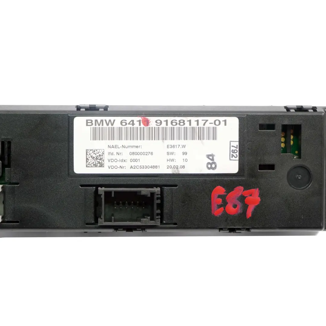 Conditioning Heater Control to BMW 1 Series E81 E82 E87 E88 Manual Air with Part number 9168117 BMW 1 Series E81 E82 E87 E88 Manual Air Conditioning Heater Control - SKU 9168117 - Part number 9168117