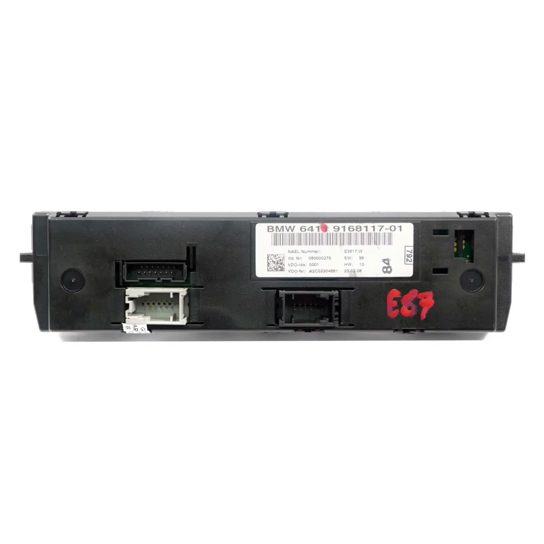 BMW 1 Series E81 E82 E87 E88 Manual Air Conditioning Heater Control - SKU 9168117 - Part number 9168117