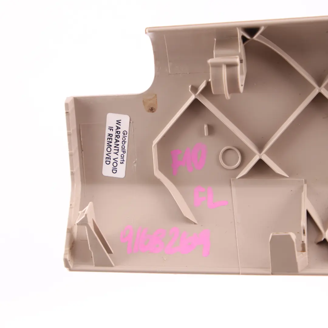 Sitzverkleidung BMW F01 F10 F11 Finisher Schiene Trim Oyster Vorne Links für mit Teilenummer 9168269 Sitzverkleidung BMW F01 F10 F11 Finisher Schiene Trim Oyster Vorne Links - SKU 9168269 - Teilenummer 9168269