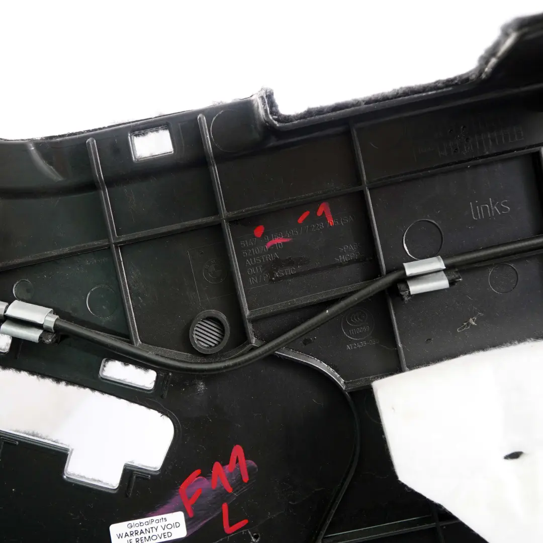 EmbellecedorBMW F11 Touring Maletero Izquierdo Tapa Lateral Negro para con número de pieza 9168495 EmbellecedorBMW F11 Touring Maletero Izquierdo Tapa Lateral Negro - SKU 9168495-1 - Número de pieza 9168495