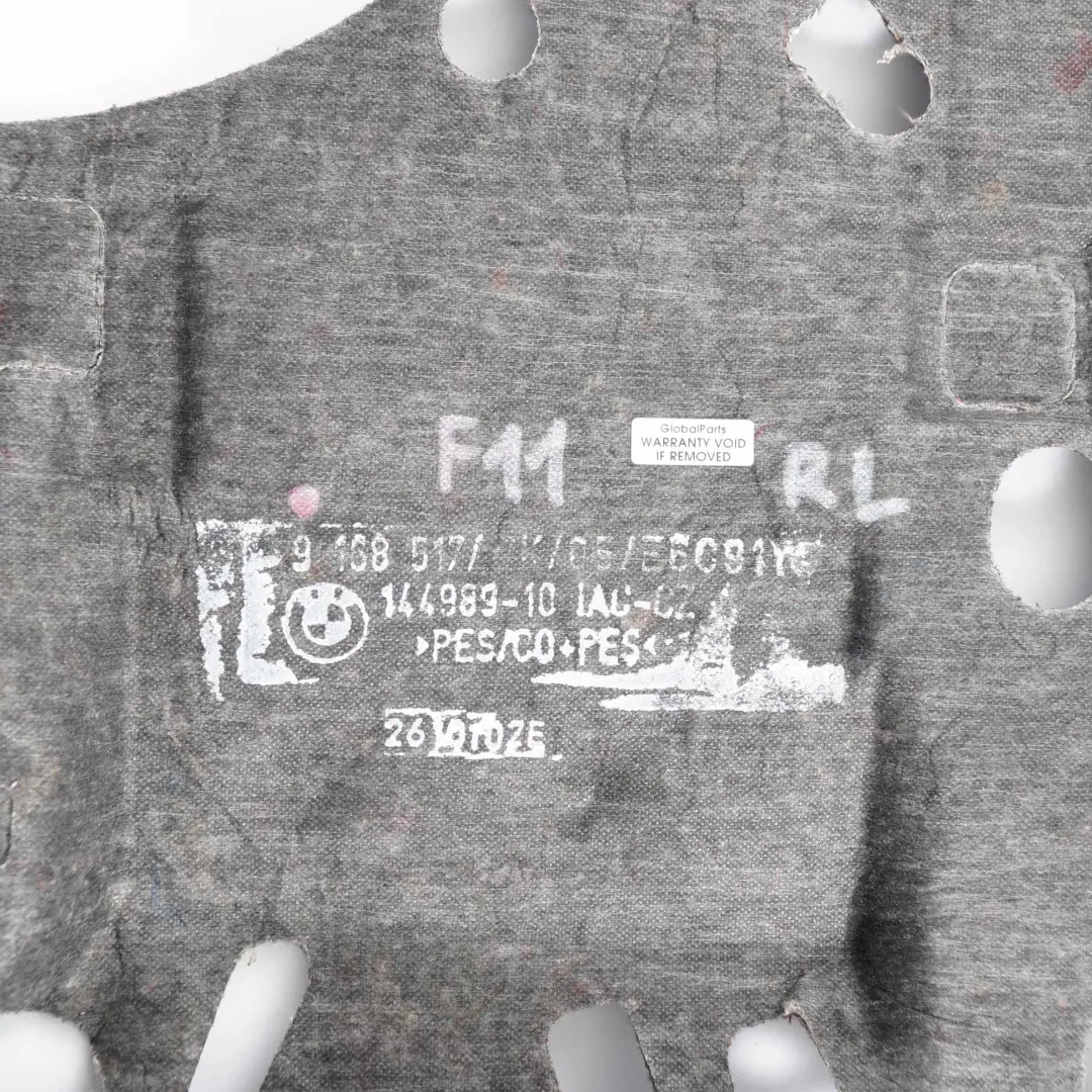 Latéral Arrière Gauche Panneau d'Isolation pour BMW F11 Touring à propos du numéro de pièce 9168517 BMW F11 Touring Latéral Arrière Gauche Panneau d'Isolation - SKU 9168517 - Numéro de pièce 9168517