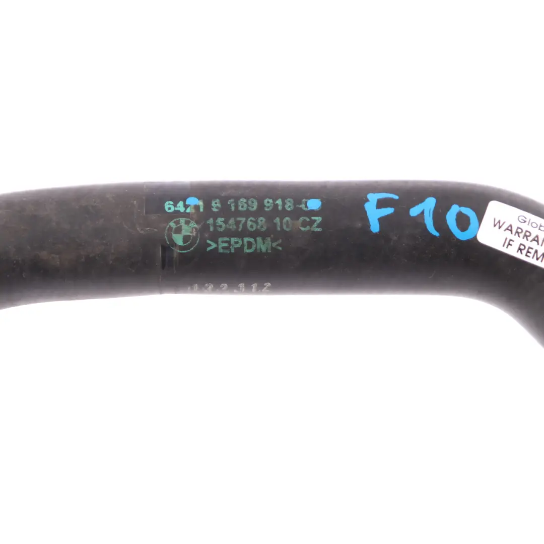 BMW F01 F10 F11 F13 Return Hose Coolant Cooling Pipe Auxiliary Heater - SKU 9169918 - Part number 9169918