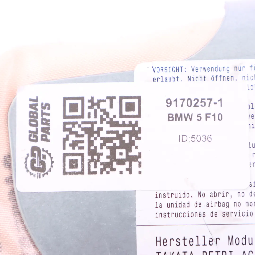 BMW F10 F11 Asiento Módulo de Aire Delantero Izquierdo Lado Unidad Aire - SKU 9170257-1 - Número de pieza 9170257