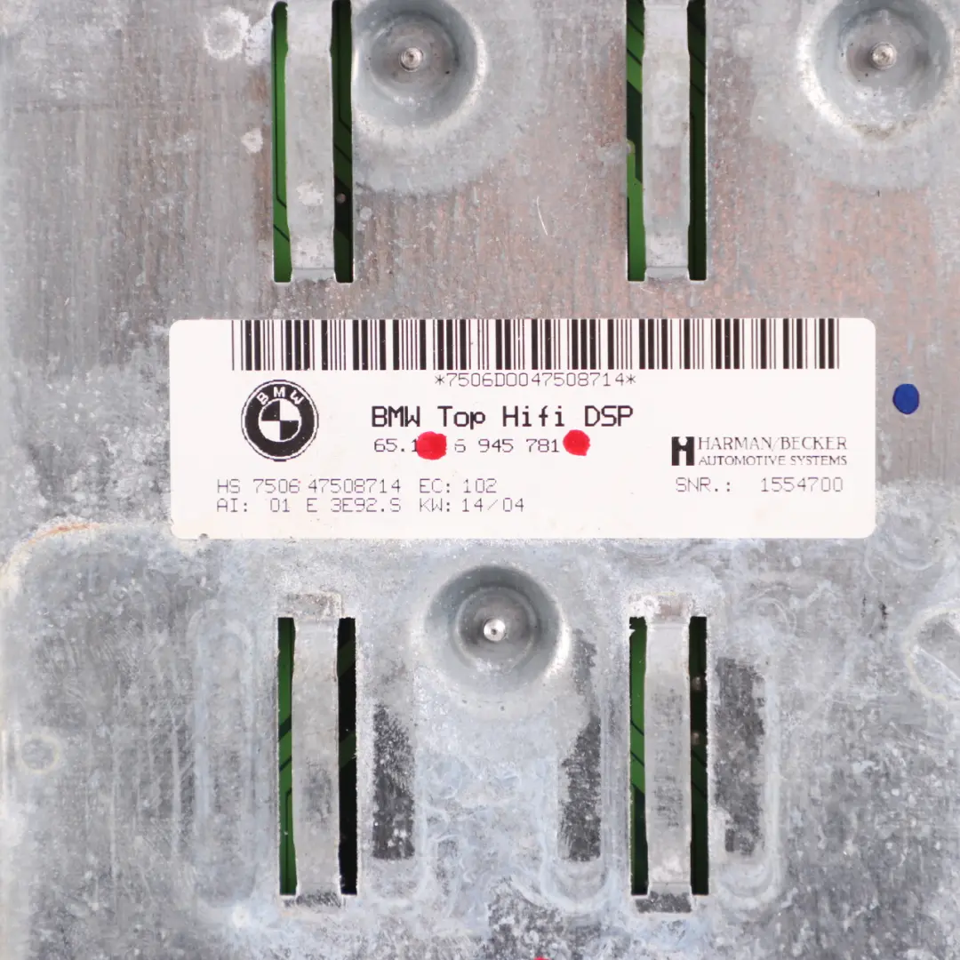 Top Hifi System Amplifier Logic 7 L7 Harman Becker to BMW E81 E87 E90 E91 with Part number 6973618 BMW E81 E87 E90 E91 Top Hifi System Amplifier Logic 7 L7 Harman Becker - SKU 9170386 - Part number 6973618