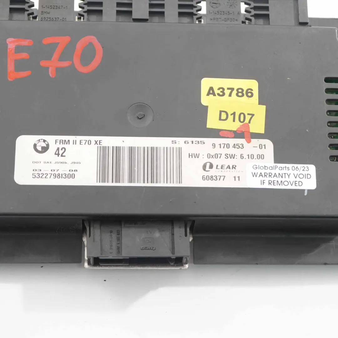 BMW X5 E70 Módulo control luces xenón Footwell ECU FRM II Lear - SKU 9170453-1 - Número de pieza 9170453