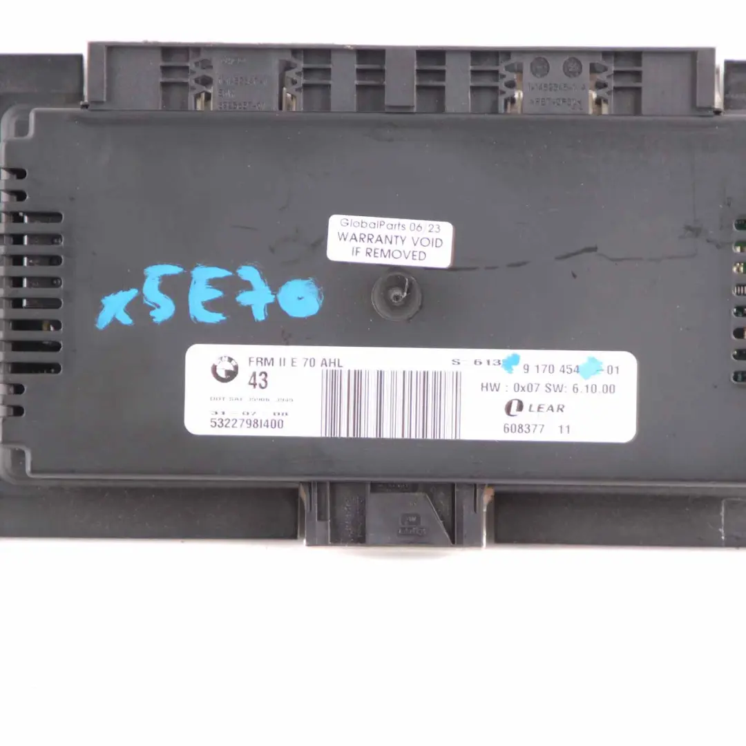 BMW X5 E70 Footwell ECU Luz Unidad de Control Módulo FRM II Lear - SKU 9170454 - Número de pieza 9170454
