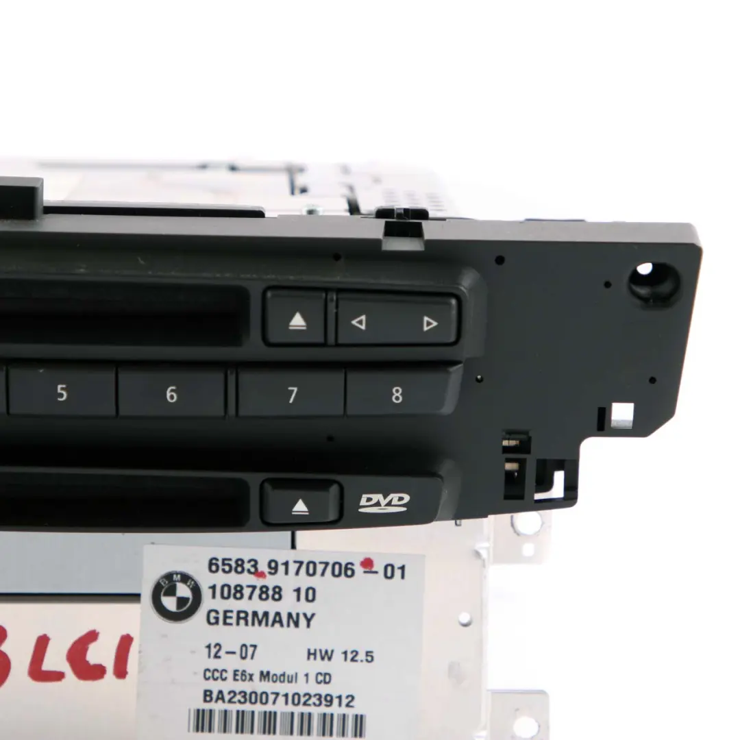 BMW 6 Series E63 LCI CCC DVD Sat Navigation System CD Player Head Unit - SKU 9170706 - Part number 9170706
