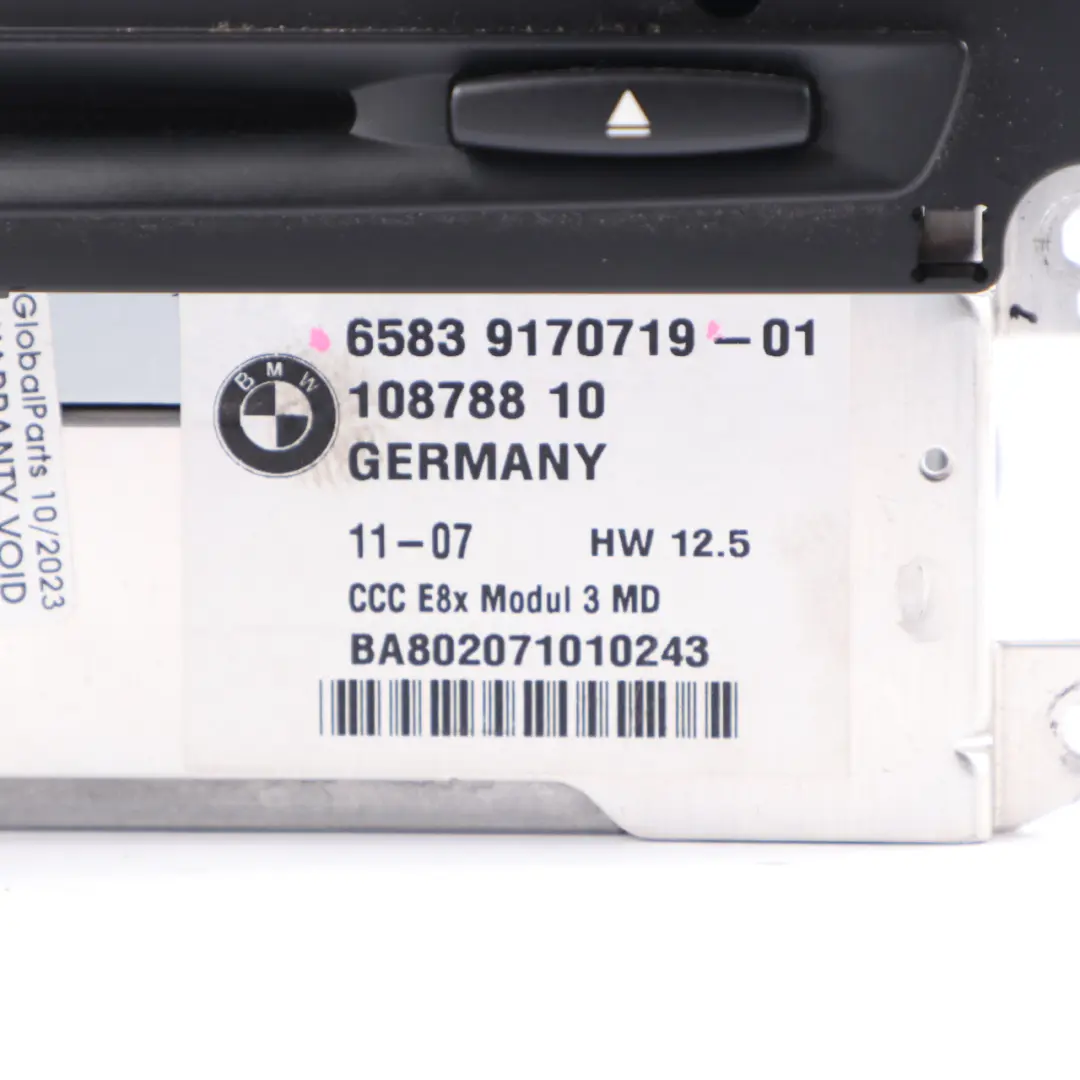 Navigation Head Unit BMW E87 E90 Professional CCC CD Player Controller to with Part number 9170719 Navigation Head Unit BMW E87 E90 Professional CCC CD Player Controller - SKU 9170719 - Part number 9170719