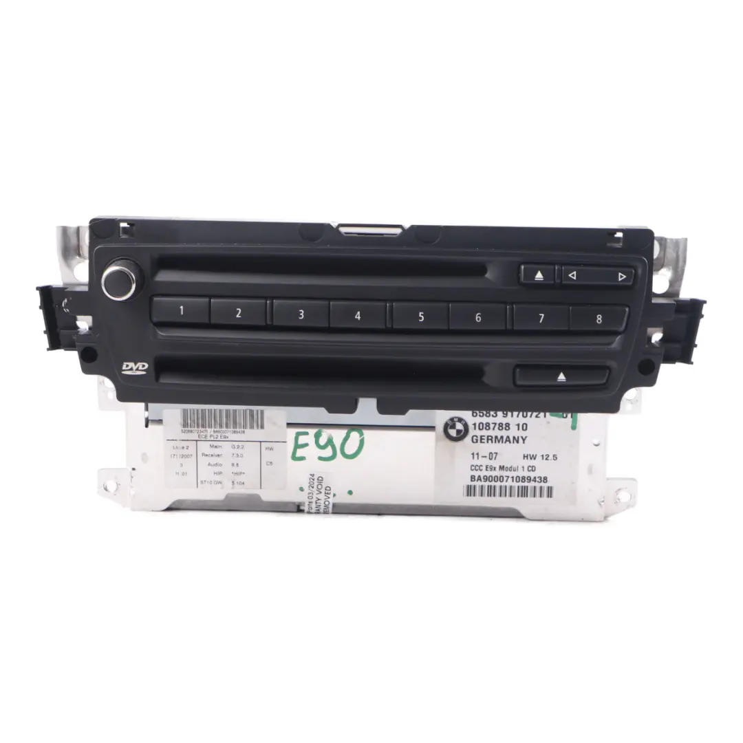 BMW E90 E91 E92 Profesional CCC Controlador del Sistema De Navegacion - SKU 9170721-1 - Número de pieza 9170721