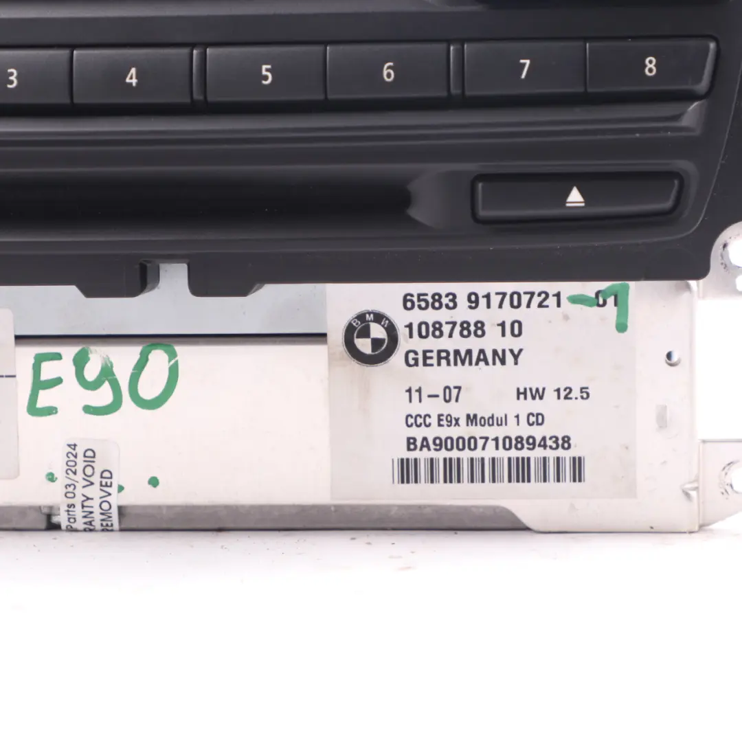 BMW E90 E91 E92 Profesional CCC Controlador del Sistema De Navegacion - SKU 9170721-1 - Número de pieza 9170721
