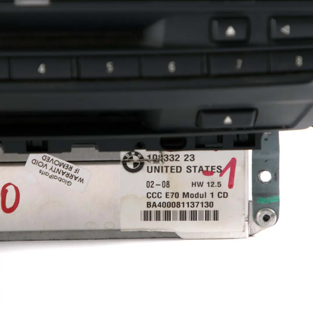CCC Navigation System CD Player Sat Nav Head Unit BMW X5 E70 - SKU 9170732 - Part number 9170732